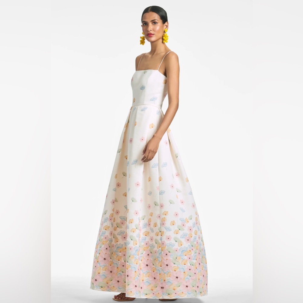 Sachin & Babi Audra Floral Watercolor Midi-Dress